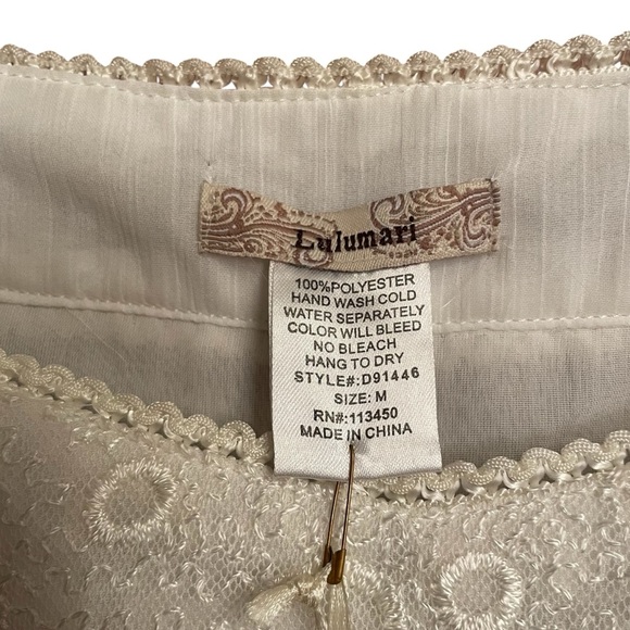 Elegant Cream Lace Trim Dress-Lace Inserts-Tie Back-Lined-Sheer-Side -Zip-Size S - Picture 5 of 10